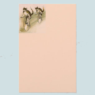 Vintage Cats on Bikes Stationery