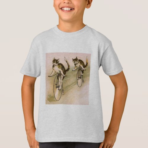 Vintage Cats on Bikes T_Shirt