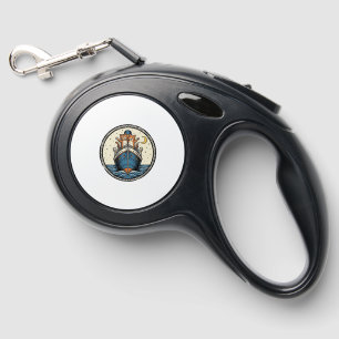 Vintage Cats on Ocean Liner Ship Art Shirt Design_ Retractable Pet Leash