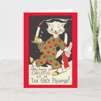 Vintage Cat's Pajamas Christmas Card