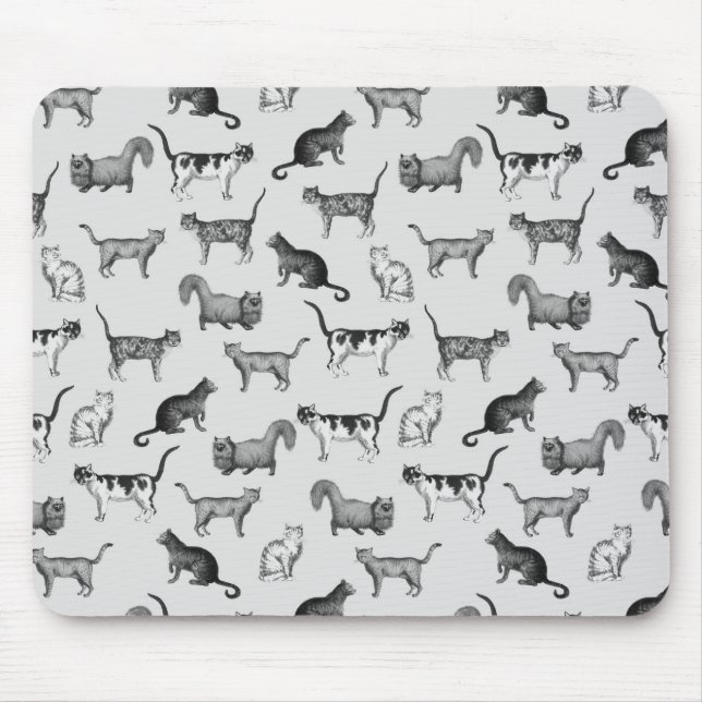 Vintage Cats Pattern Mouse Pad (Front)