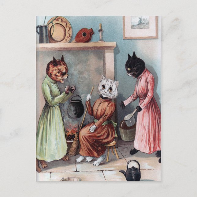 Vintage Cats Postcard (Front)