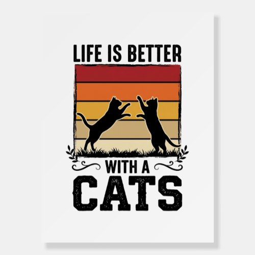 Vintage Cats Quote Retro Sunset Cat Lover Design_1 Foam Board