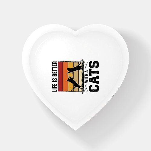 Vintage Cats Quote Retro Sunset Cat Lover Design_1 Paperweight
