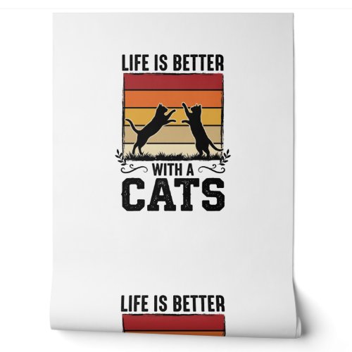 Vintage Cats Quote Retro Sunset Cat Lover Design_1 Wallpaper