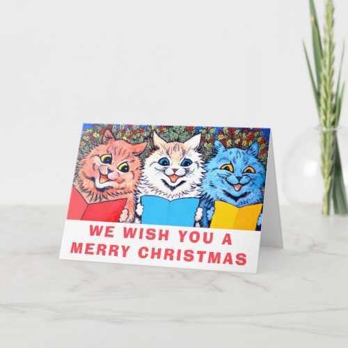 Vintage Cats Singing Christmas Carols holidayz Holiday Card