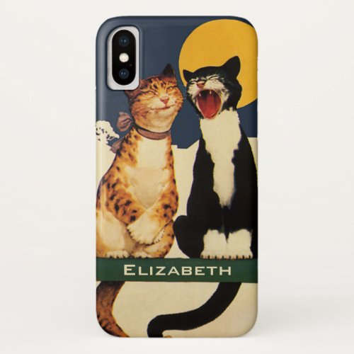 Vintage Cats Singing Funny and Silly Animals iPhone XS Case