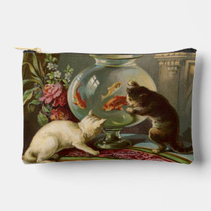 Vintage Cats With Fish Accessory Pouch