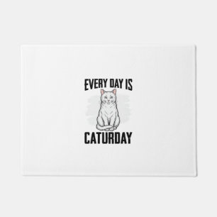 Vintage Caturday Cat Lover Funny Shirt Design_1 Doormat