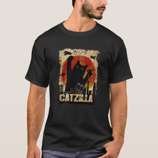 Vintage Catzilla Funny Kitten and Cat Swea T-Shirt