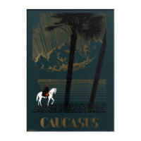 TOURISM CAUCASUS AINS SOVIET UNION RUSSIA LAKE HORSE ART PRINT POSTER BB9850