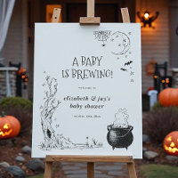 Vintage Cauldron Baby Is Brewing Welcome Sign