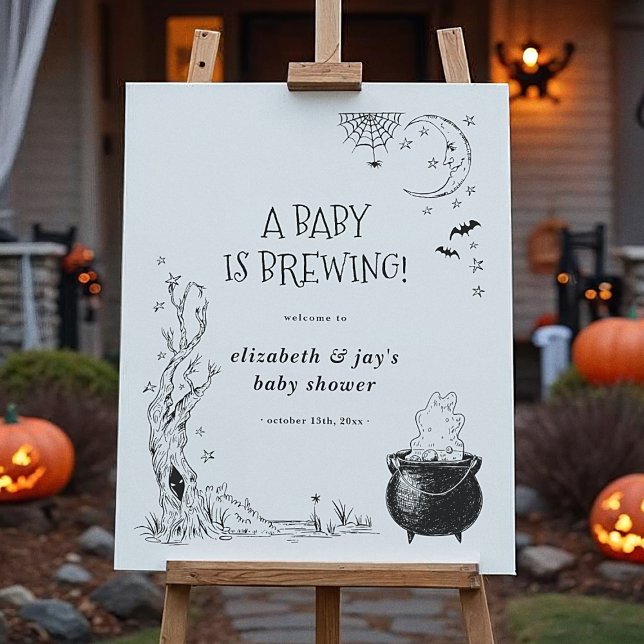 Vintage Cauldron Baby Is Brewing Welcome Sign (Creator Uploaded)