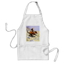 Vintage Cavalry Military, The Cowboy by Remington Adult Apron
