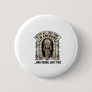 Vintage Cave Humor Engraving Graphic Shirt Design_ Button