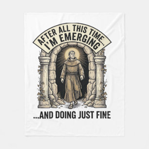 Vintage Cave Humor Engraving Graphic Shirt Design_ Fleece Blanket
