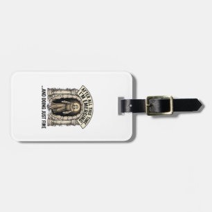 Vintage Cave Humor Engraving Graphic Shirt Design_ Luggage Tag