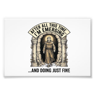 Vintage Cave Humor Engraving Graphic Shirt Design_ Photo Print