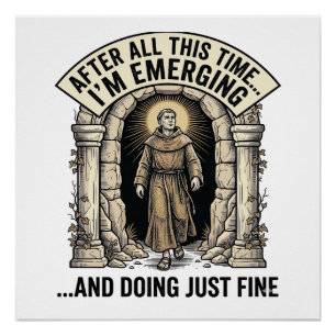 Vintage Cave Humor Engraving Graphic Shirt Design_ Poster