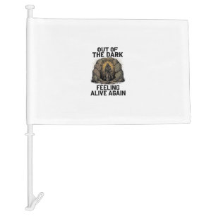 Vintage Cave Revival Engraving Shirt Design_1 Car Flag