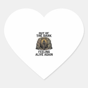 Vintage Cave Revival Engraving Shirt Design_1 Heart Sticker