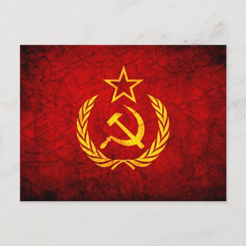 Vintage CCCP flag Postcard