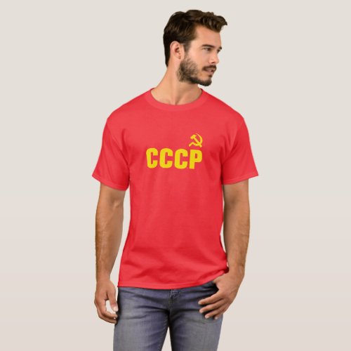 Vintage CCCP Hammer and Sickle Mens Dark T_Shirt