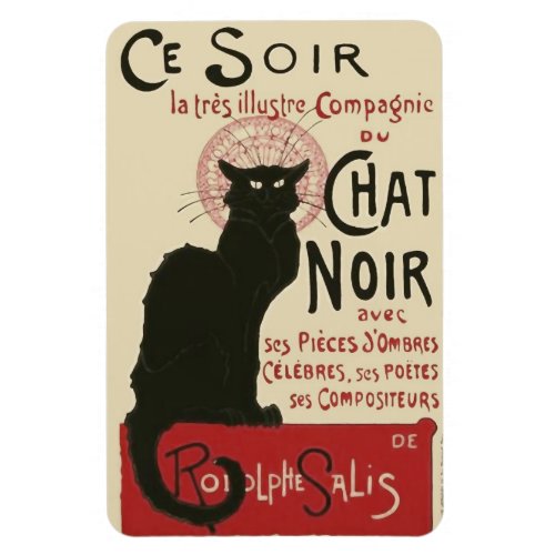 Vintage Ce Soir Le Chat Noir Poster Magnet