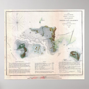 Vintage Cedar Key Islands Florida Coast Poster