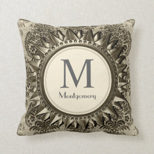 Vintage Celestial Antique Sun Frame - Personalized Throw Pillow