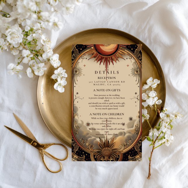 Vintage Celestial Art Nouveau Wedding Enclosure Card (Creator Uploaded)