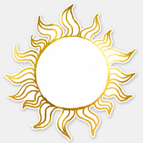 Vintage Celestial Art Witchy Cool Golden Foil Sun Sticker