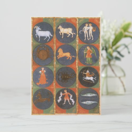 Vintage Astrology, Celestial Zodiac Chart, 1475 Announcements