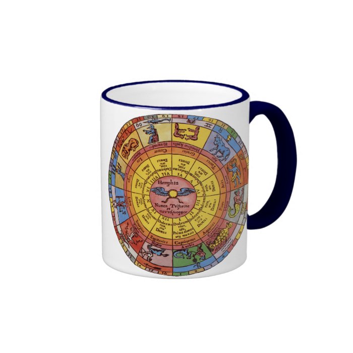 Vintage Celestial Astrology, Antique Zodiac Wheel Mugs