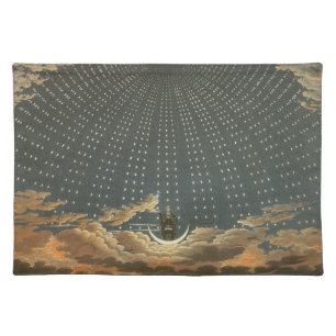 Vintage Celestial Astronomy, Queen of the Night Cloth Placemat