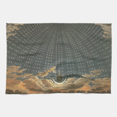 Vintage Celestial Astronomy Queen of the Night Kitchen Towel