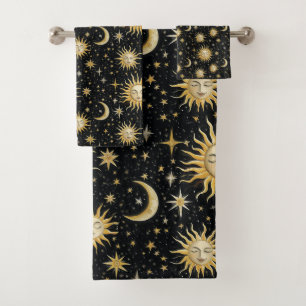Vintage Celestial Bath Towel Set
