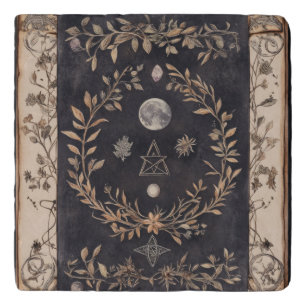 Vintage Celestial Botanical Alchemy Trivet