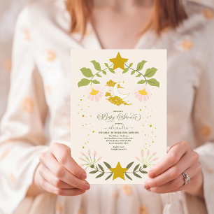 Vintage Celestial Botanical Baby Shower Invitation