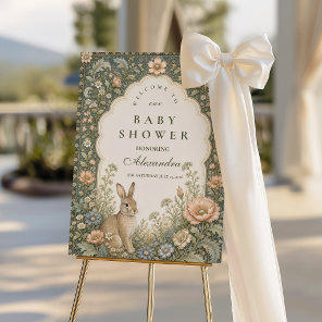 Vintage Celestial Botanical Rabbit Baby Shower Foam Board