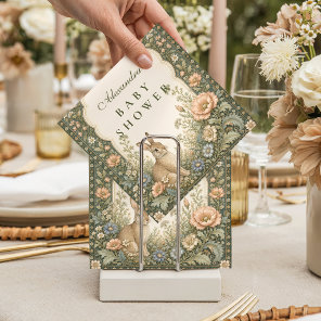 Vintage Celestial Botanical Rabbit Baby Shower Napkins