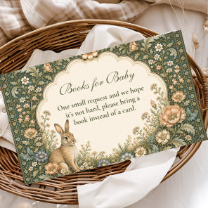 Vintage Celestial Botanical Rabbit Books for Baby Enclosure Card