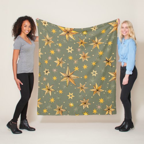 Vintage Celestial Design Fleece Blanket