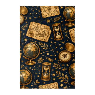 Vintage Celestial Map & Astronomy Pattern Acrylic Print
