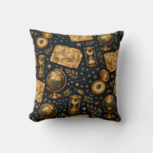 Vintage Celestial Map & Astronomy Pattern Throw Pillow