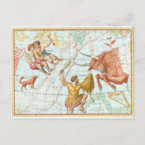 Vintage Celestial Map Constellations Postcard