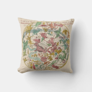 Vintage Celestial Map Throw Pillow