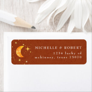 Vintage Celestial Moon Stars Return Address Label