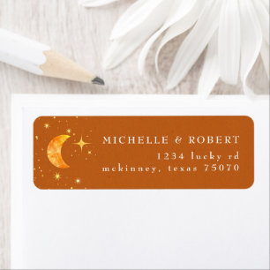Vintage Celestial Moon Stars Return Address Label