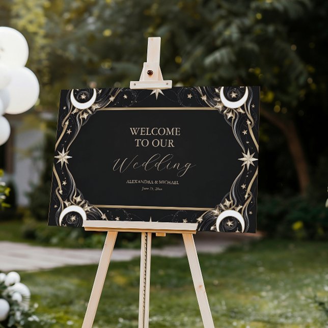 Vintage Celestial Moon Stars Wedding Foam Board (Creator Uploaded)